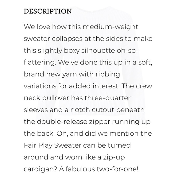 CAbi FairPlay Sweater-Sixe XS - Picture 4 of 11